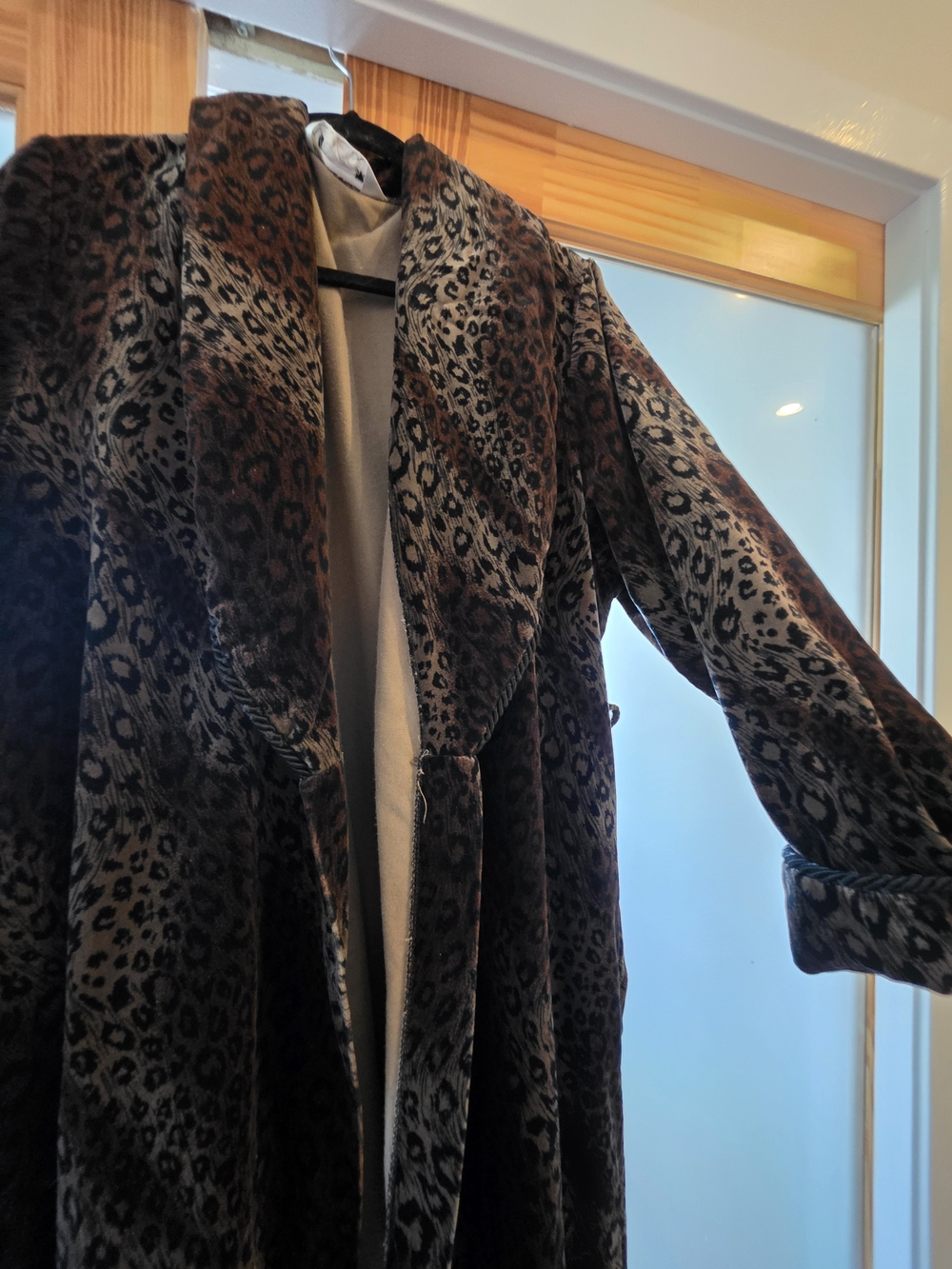 Leopard Print Trench Coat - Brown/Black